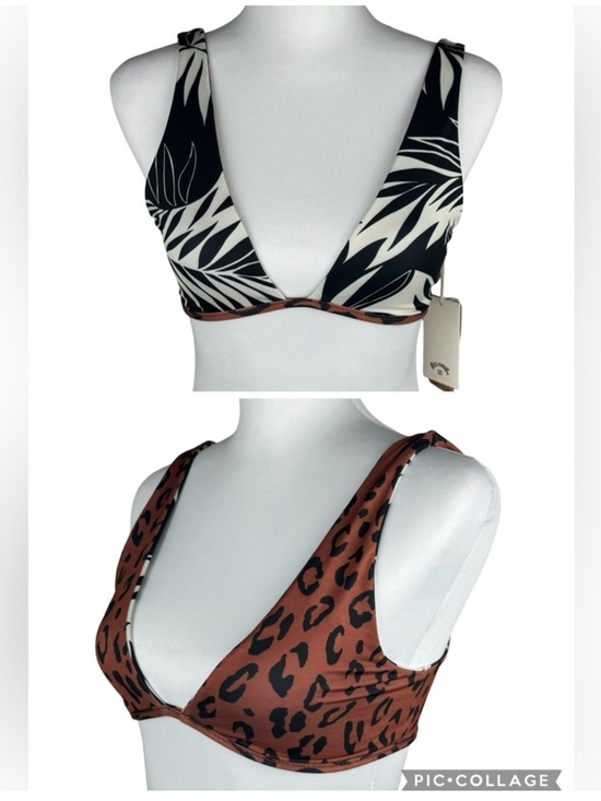 Billabong Other - NWT Billabong Spotted N Paradise Reversible Ava Tank Bikini Top Leopard Tropical